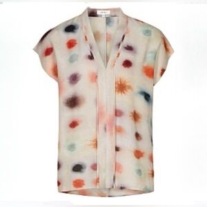 Reiss Lora Multicolor Ink Spot Printed Blouse Size 6 US